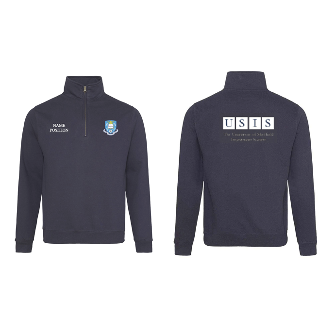 University of Sheffield Investment Society - Quarter Zip Sweatshirt (printed back)