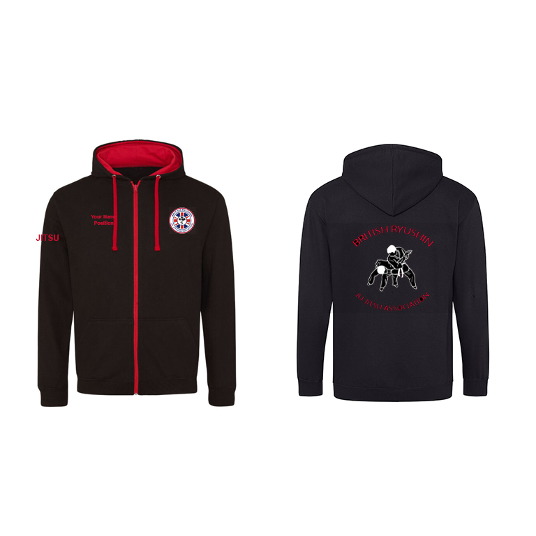 British Ryushin Ju Jitsu Association Baseball Hoodie - Adult Zipped