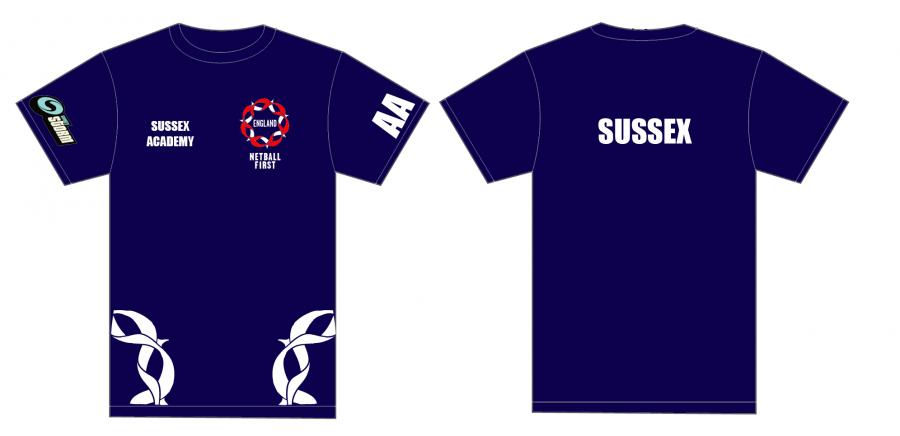 Sussex Netball Sports T-Shirt - Child Sizing